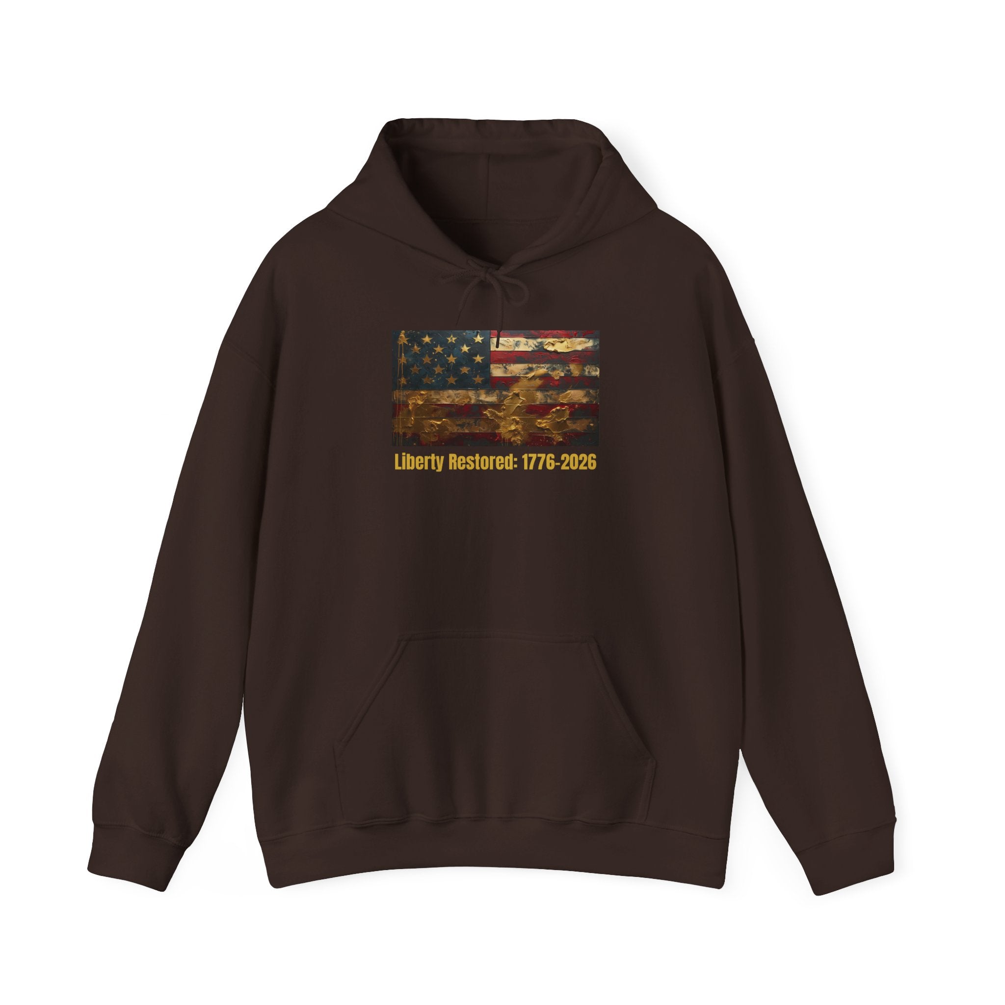 Hoodie - American Flag "Liberty Restored: 1776-2026" Patriotic Pullover