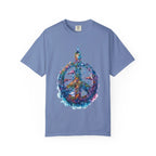 Psychedelic Mushroom Peace Sign T-Shirt | Neon Tie-Dye 60s Hippie Poster - 250 USA Celebration