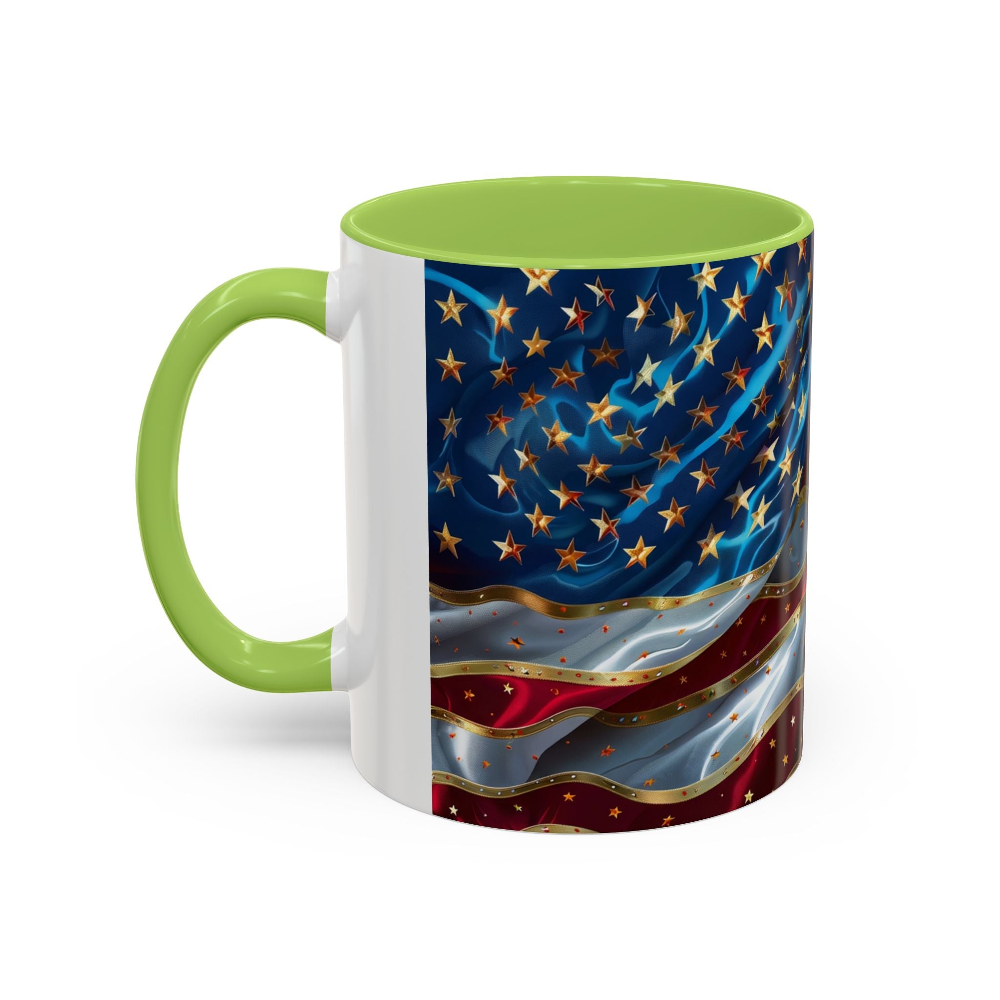Patriotic American Flag Accent Coffee Mug (11/15oz)