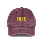 Vintage Embroidered Cap — FAFO Distressed Baseball Hat