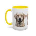 Soulful Labrador Portrait Accent Coffee Mug, Cute Dog Face Ceramic Mug - 250 USA Celebration