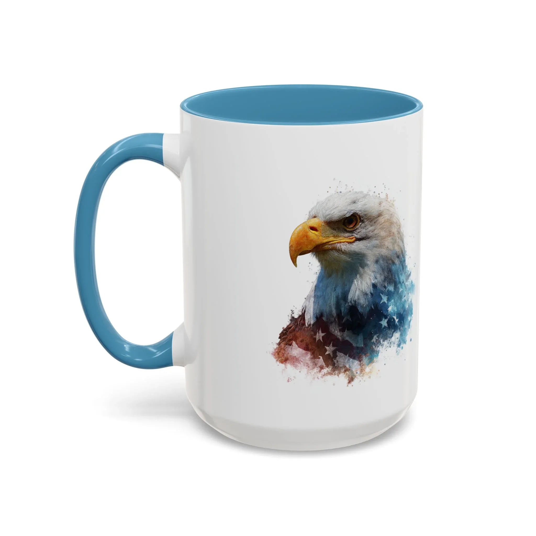 American Bald Eagle watercolor, Coffee Mug | Patriotic flag design - 250 USA Celebration