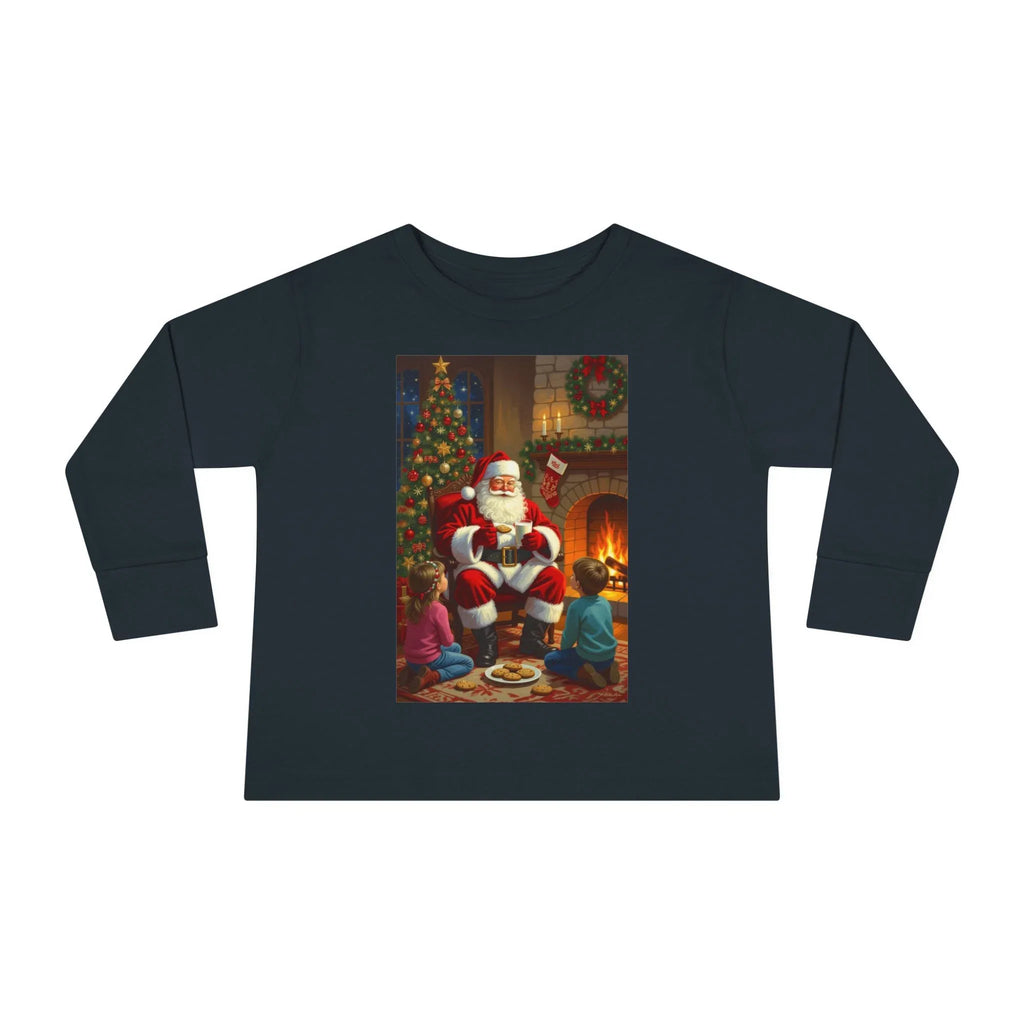 Christmas Santa Toddler Long Sleeve Tee, Holiday Shirt for Kids, Festive Outfit, Winter Apparel, Cute Christmas Gift, Family Photoshoot - 250 USA Celebration