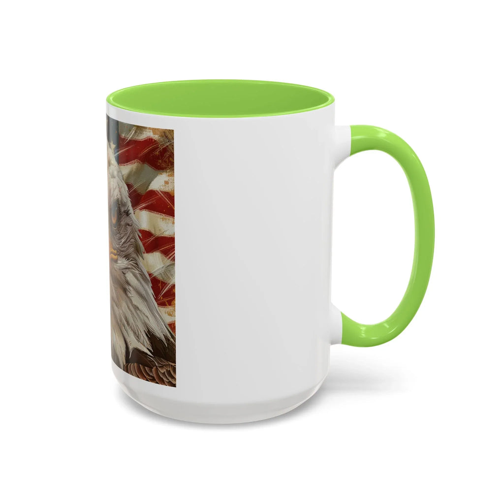 Colorful Mugs (11oz, 15oz) Majestic bald eagle head Patriotic coffee cup, America 250 Celebration coffee cup - 250 USA Celebration