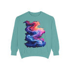 Hyper Bloom Fracture: Psychedelic tee with shattering florals in electric turquoise & magenta flares. Unisex trippy festival flair! - 250 USA Celebration