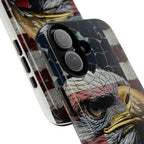 American Flag Bald Eagle phone case | Patriotic iPhone cover, cracked vintage flag design - 250 USA Celebration