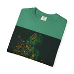 Green Floral Silhouette T-shirt | Botanical Sparkle Art abstract art t-shirt, women's, abstract graphic tee women, girls abstract shirt - 250 USA Celebration