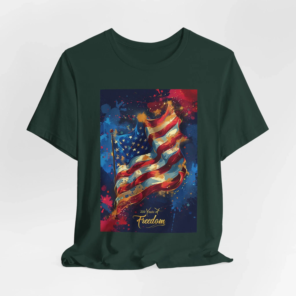 Patriotic Freedom Tee, Unisex Jersey Short Sleeve Tee, American Flag Shirt, Fourth of July Apparel, Independence Day Outfit, Gift for [...] - 250 USA Celebration