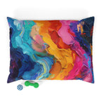 Abstract Rainbow Pet Bed — Colorful Swirl Dog & Cat Cushion