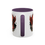 Red Eagle Emblem Accent Coffee Mug | Patriotic Eagle Design - 250 USA Celebration