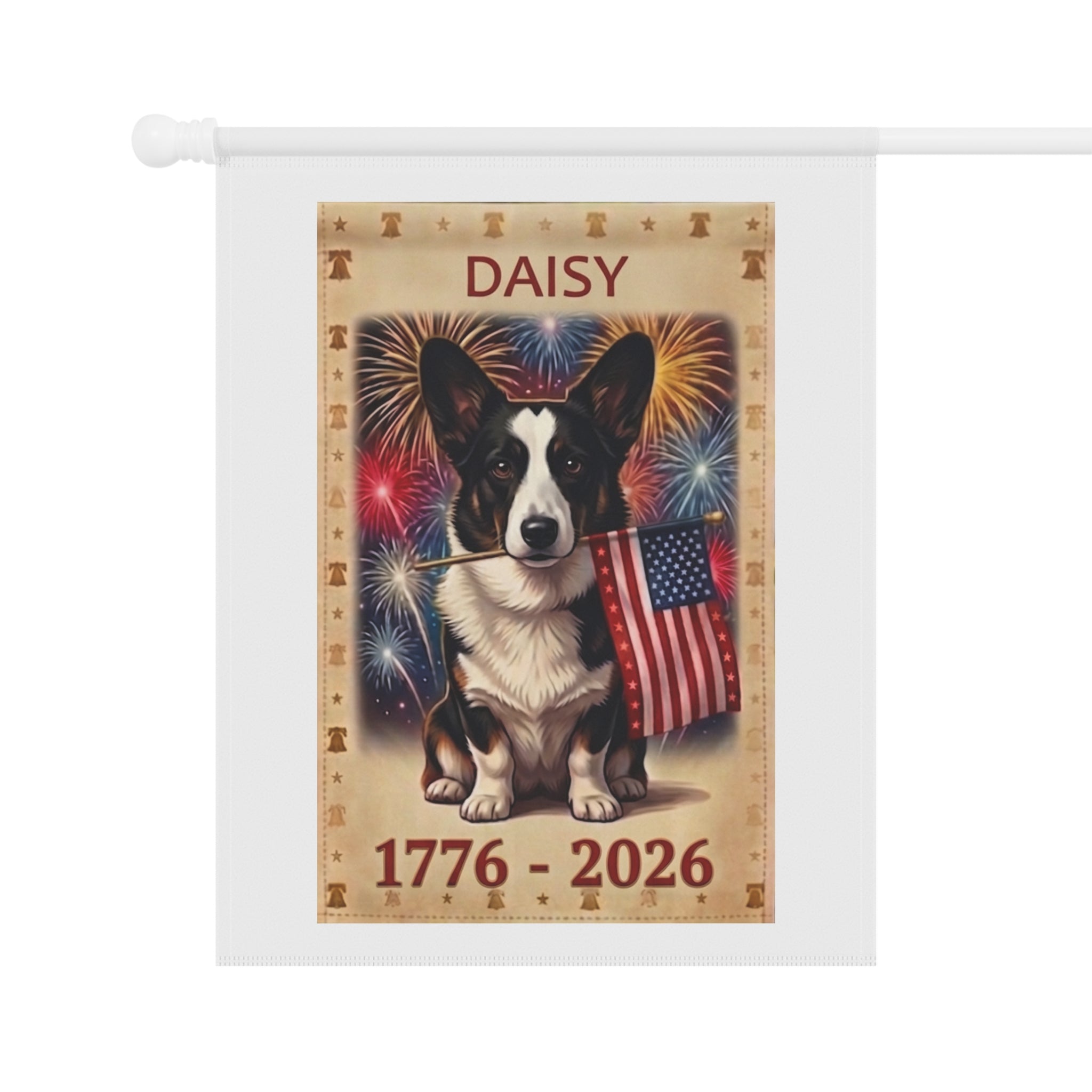 Custom AI Pet Hero Patriotic Garden Flag 1776-2026