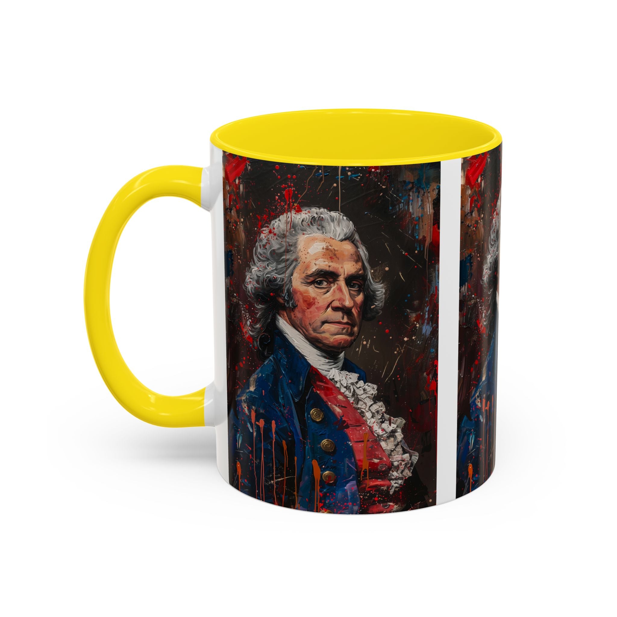 Historical Portrait Accent Mug — Patriotic Vintage-Style Coffee Cup