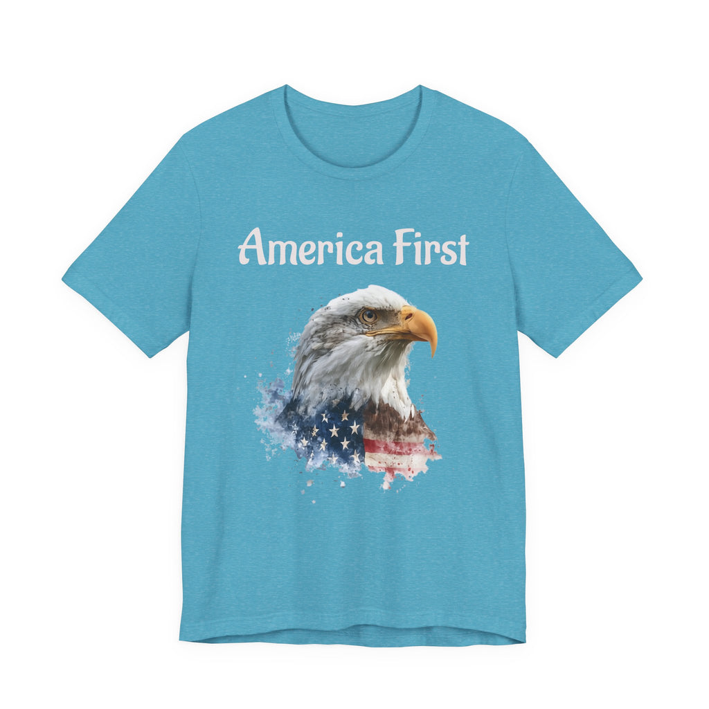 America First Eagle T-Shirt – Patriotic Bald Eagle Tee