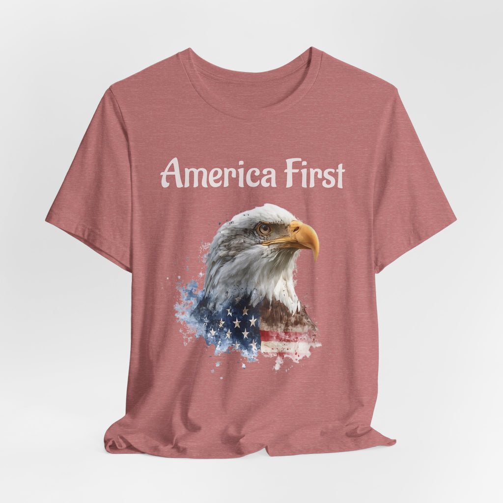America First Eagle T-Shirt – Patriotic Bald Eagle Tee
