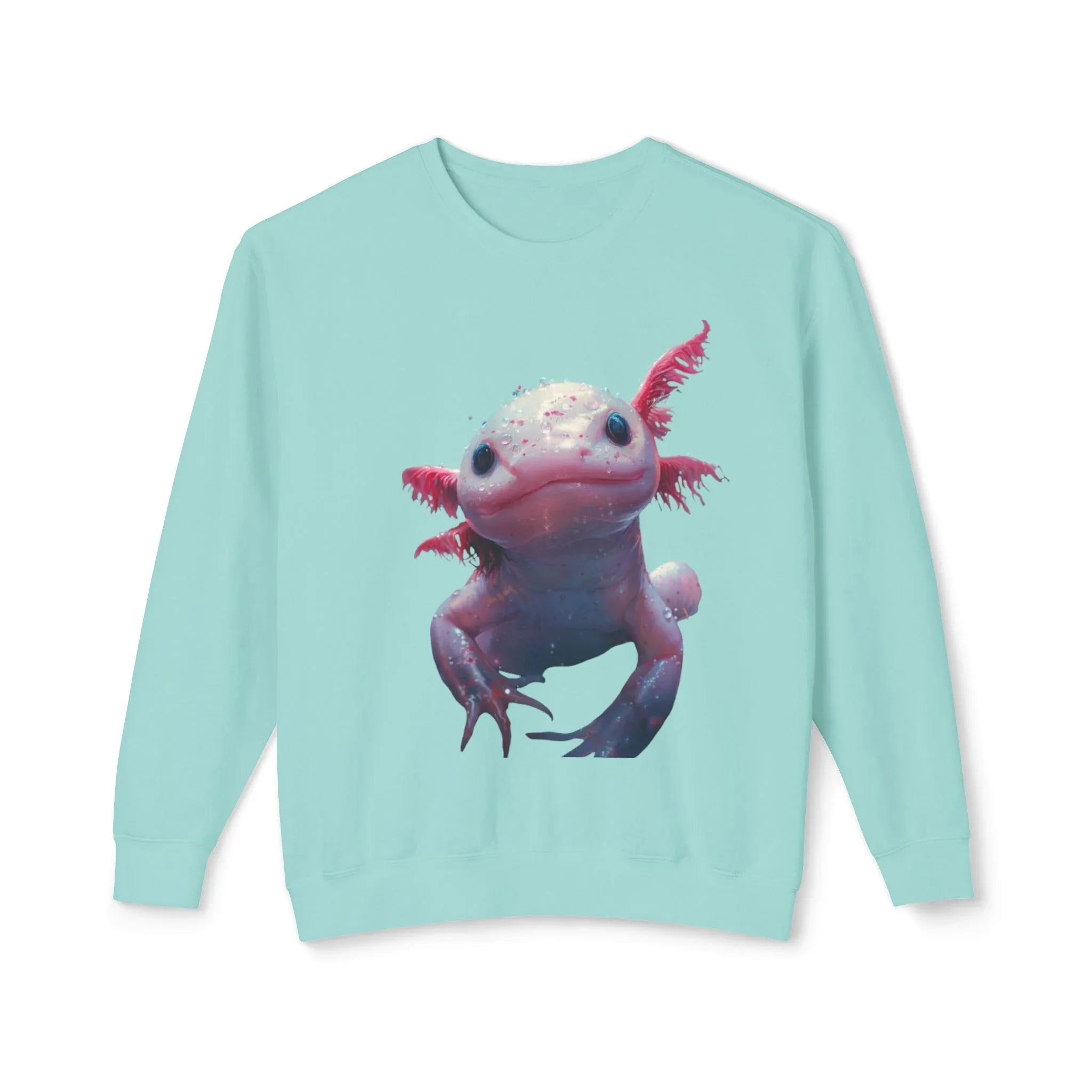 Cute Axolotl Illustration Sweatshirt | Pastel Aquatic Amphibian Design - 250 USA Celebration