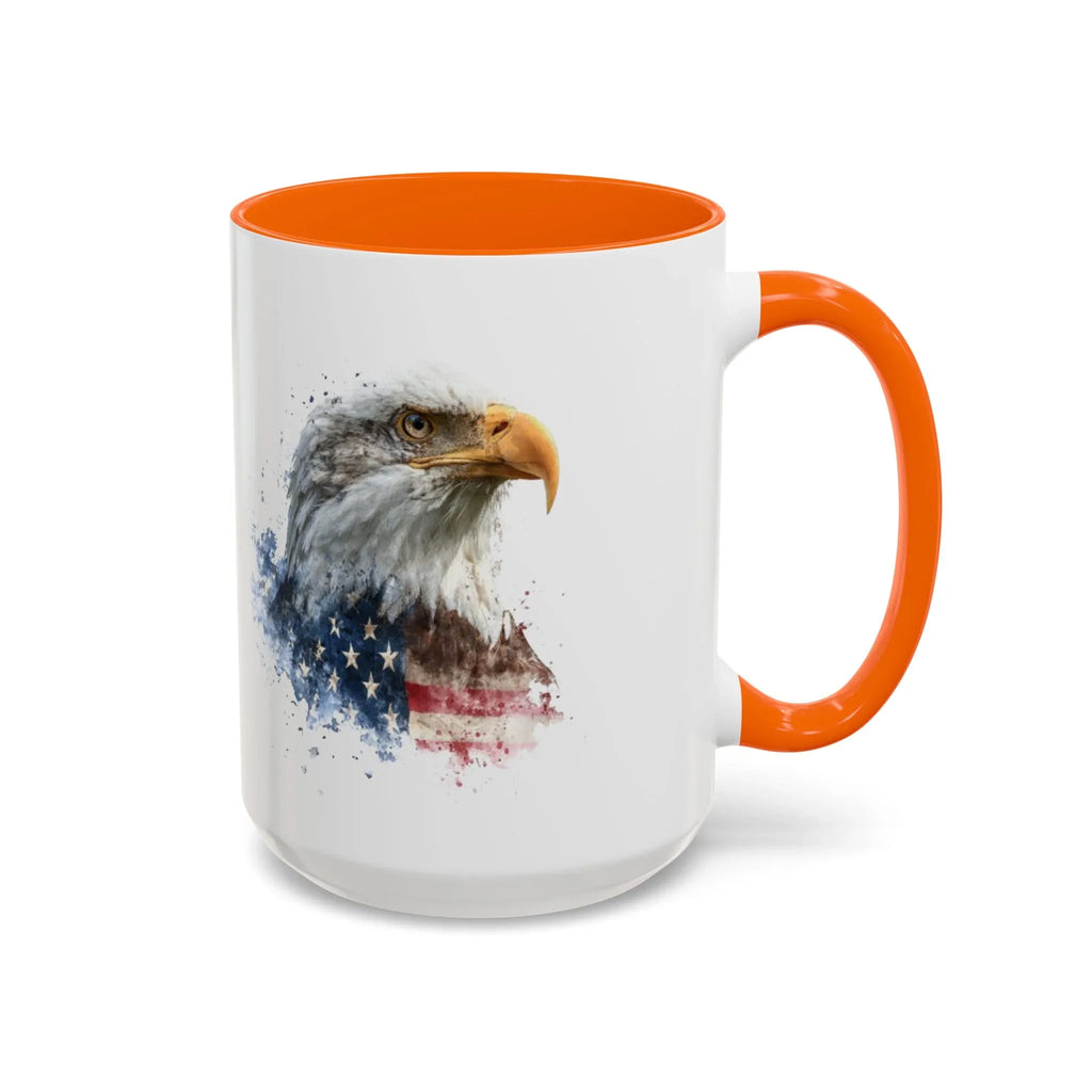 American Bald Eagle watercolor, Coffee Mug | Patriotic flag design - 250 USA Celebration