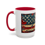Colorful Mugs (11oz, 15oz), American Flag, Patriotic Flag coffee cup
