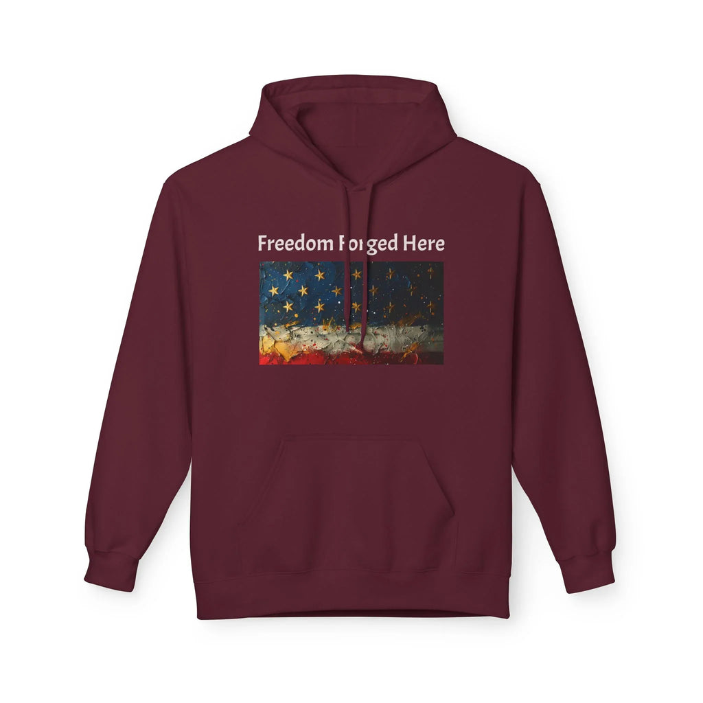 Freedom Forged Here American Flag Hoodie | Patriotic USA - 250 USA Celebration