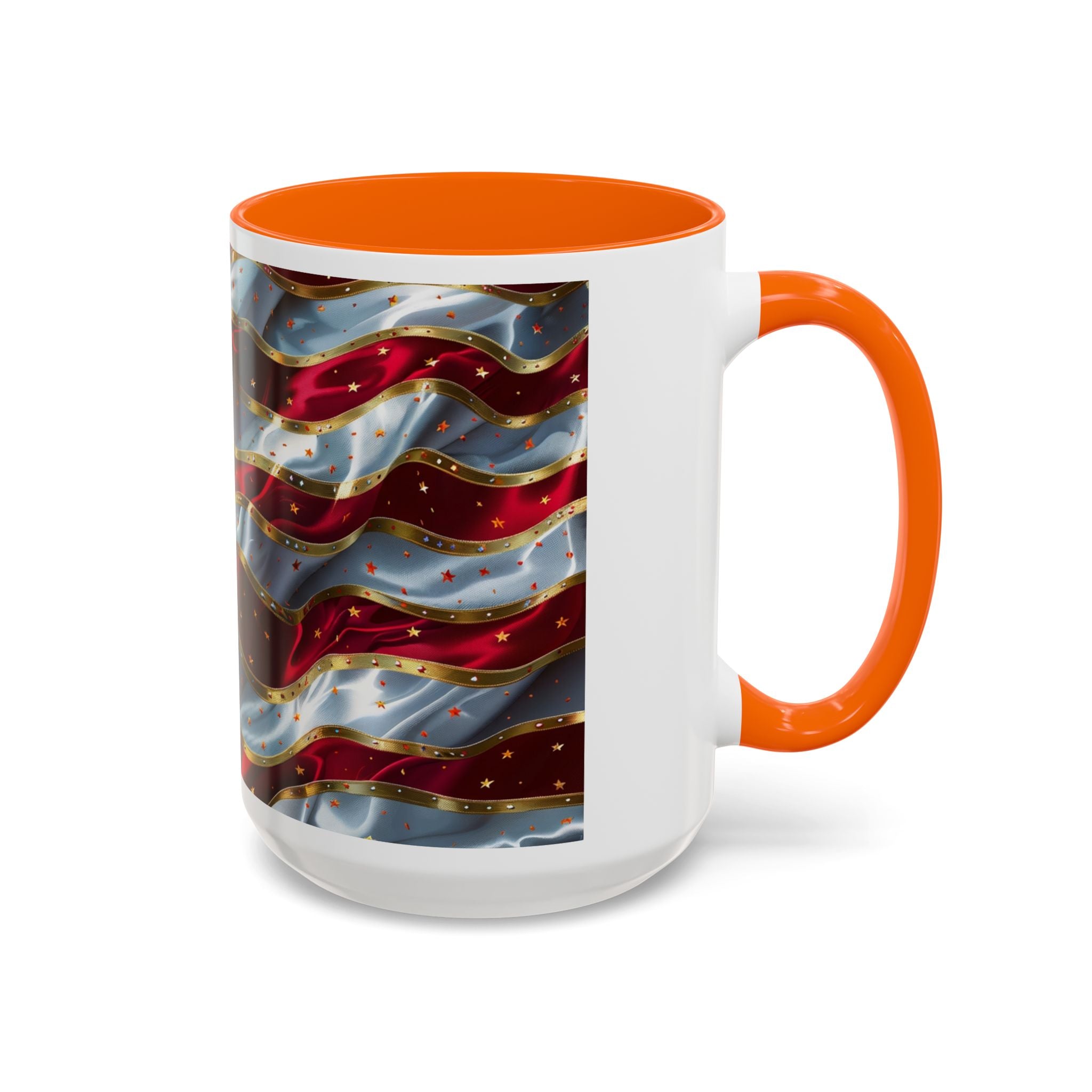 Patriotic American Flag Accent Coffee Mug (11/15oz)