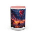 Romantic Sunset Coffee Mug, Love Gift Couples, Heart Design, Cozy Gift for Friends, Coffee Lover Gift, Valentine's Day Women's Merchandise - 250 USA Celebration