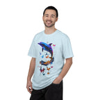 Colorful Dolphin Splash with Butterflies T-Shirt | Ocean Animal Tee - 250 USA Celebration