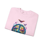 Psychedelic Mushroom Peace Sign Crewneck Sweatshirt | 60s Hippie Tie-Dye - 250 USA Celebration