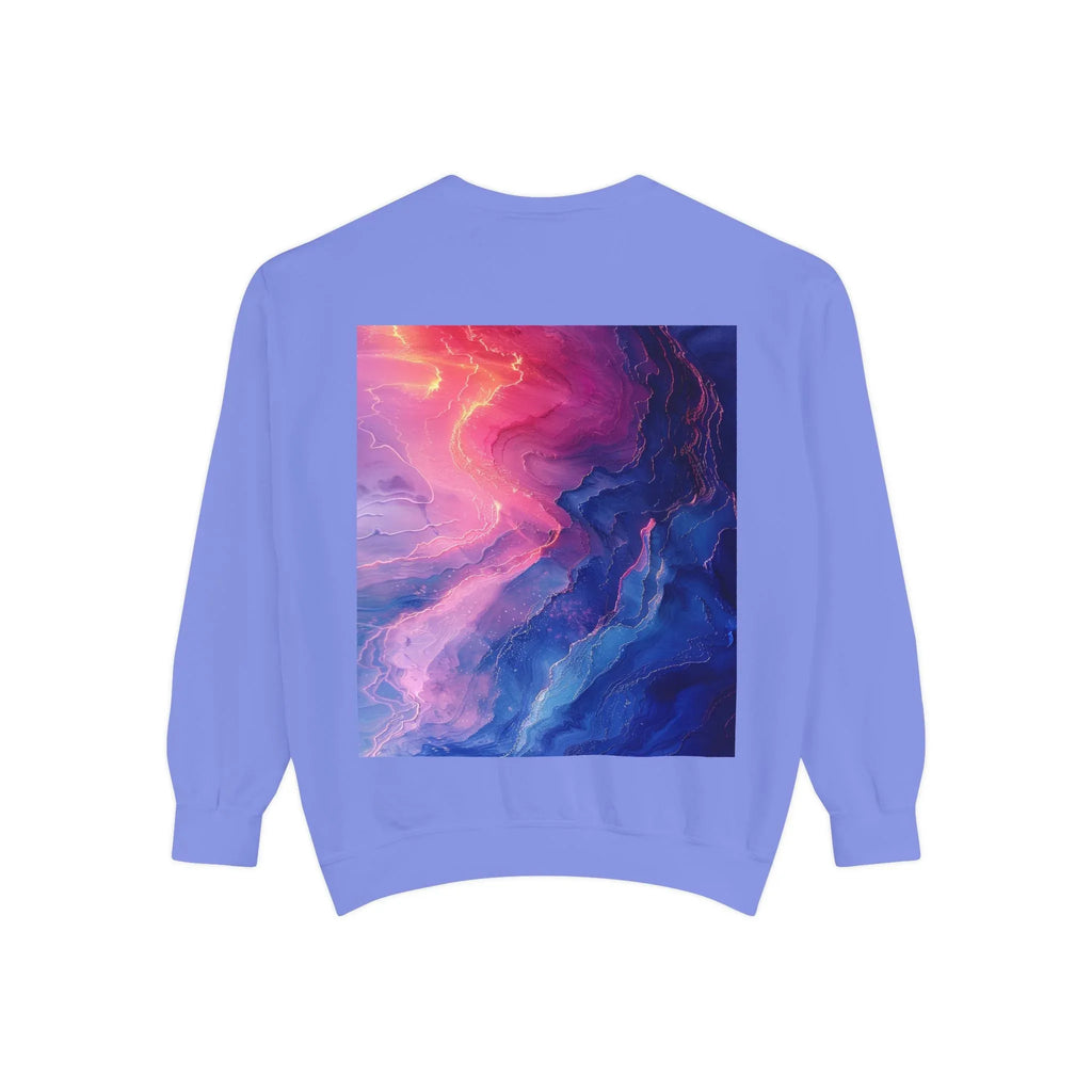 Hyper Bloom Fracture: Psychedelic tee with shattering florals in electric turquoise & magenta flares. Unisex trippy festival flair! - 250 USA Celebration