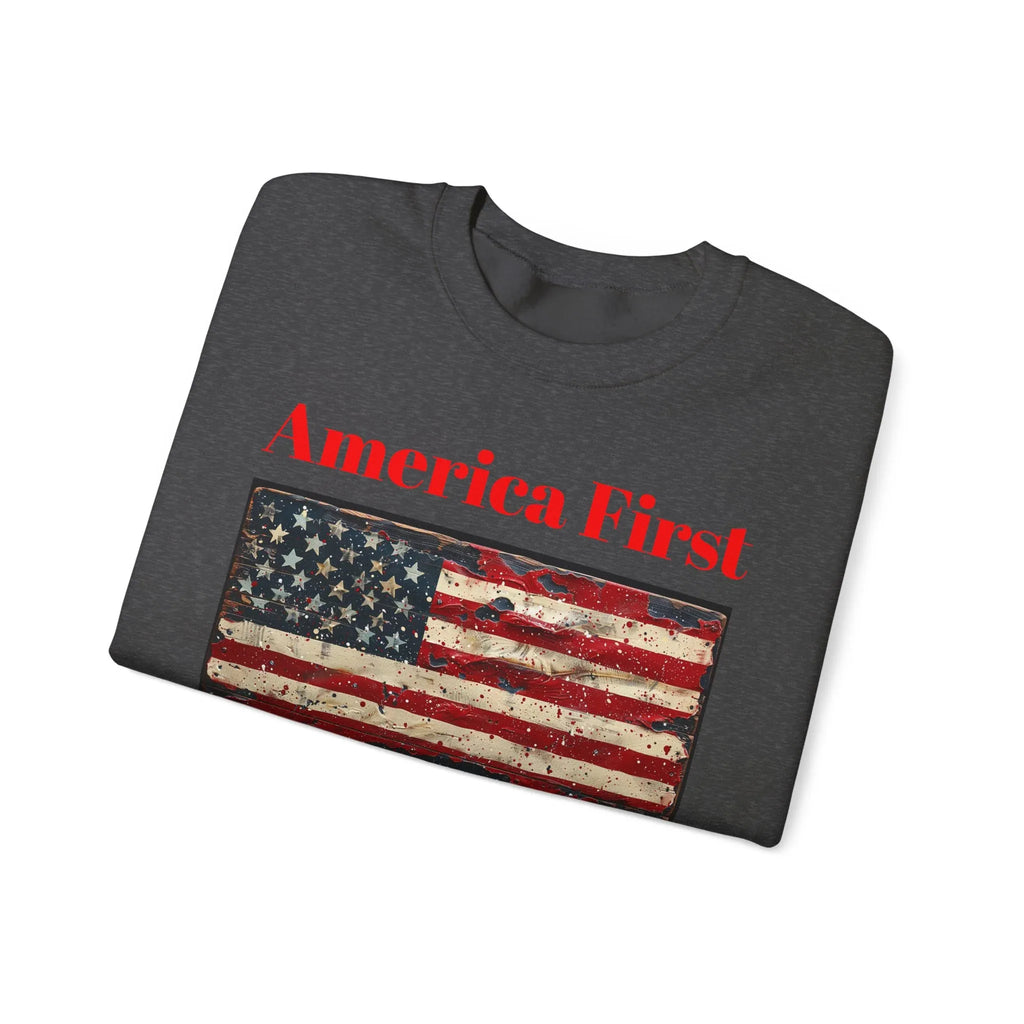 Patriotic American Crewneck Sweatshirt, USA Graphic Tees, Flag T-Shirts, Independence Apparel, Funny Patriotic Shirts, Custom American Tees - 250 USA Celebration