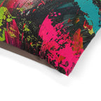 Neon Paint Splash Pet Bed | Abstract Colorful Brushstroke Dog Cushion - 250 USA Celebration