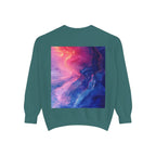 Hyper Bloom Fracture: Psychedelic tee with shattering florals in electric turquoise & magenta flares. Unisex trippy festival flair! - 250 USA Celebration