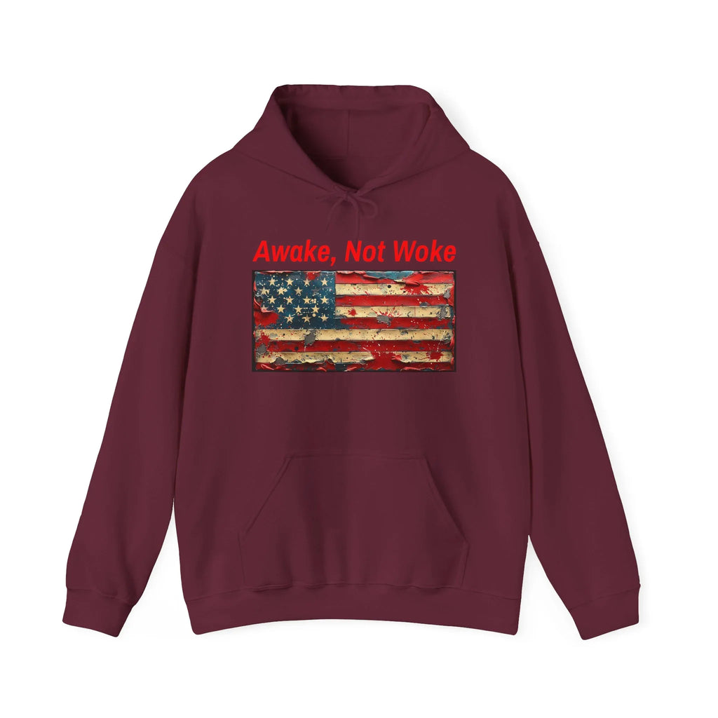 Awake Not Woke Hoodie | Political Statement Sweatshirt - 250 USA Celebration