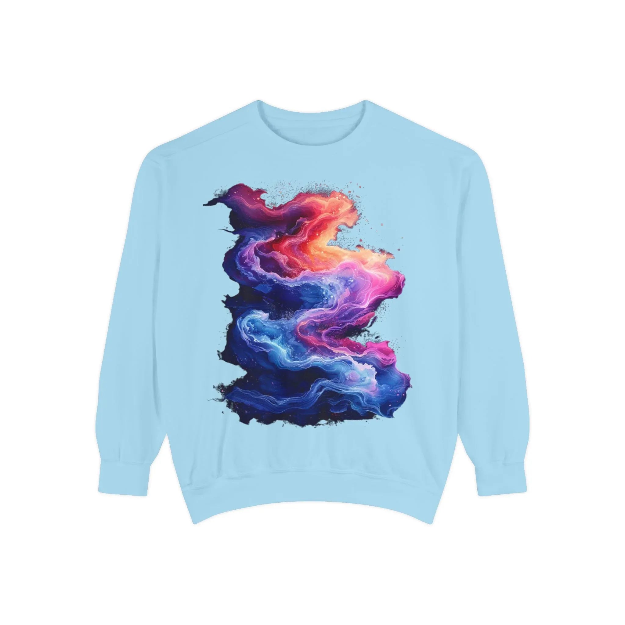 Hyper Bloom Fracture: Psychedelic tee with shattering florals in electric turquoise & magenta flares. Unisex trippy festival flair! - 250 USA Celebration