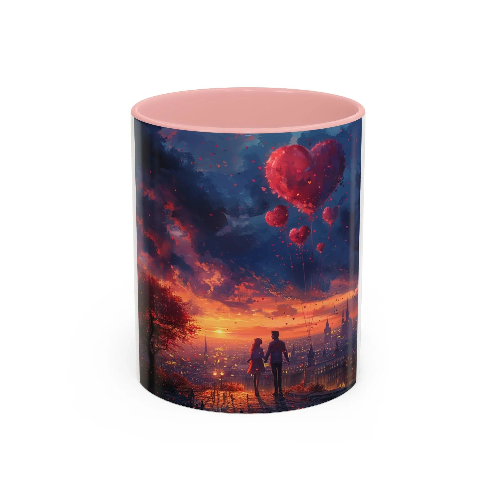 Romantic Sunset Coffee Mug, Love Gift Couples, Heart Design, Cozy Gift for Friends, Coffee Lover Gift, Valentine's Day Women's Merchandise - 250 USA Celebration