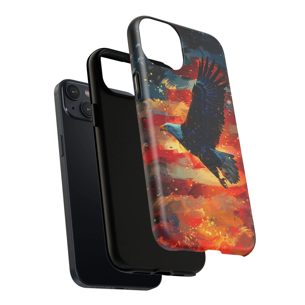 Eagle Flag Magnetic Phone Case, Patriotic iPhone Cover, Tough Cell Phone Cases, Gift for Veterans, Independence Day Accessories - 250 USA Celebration