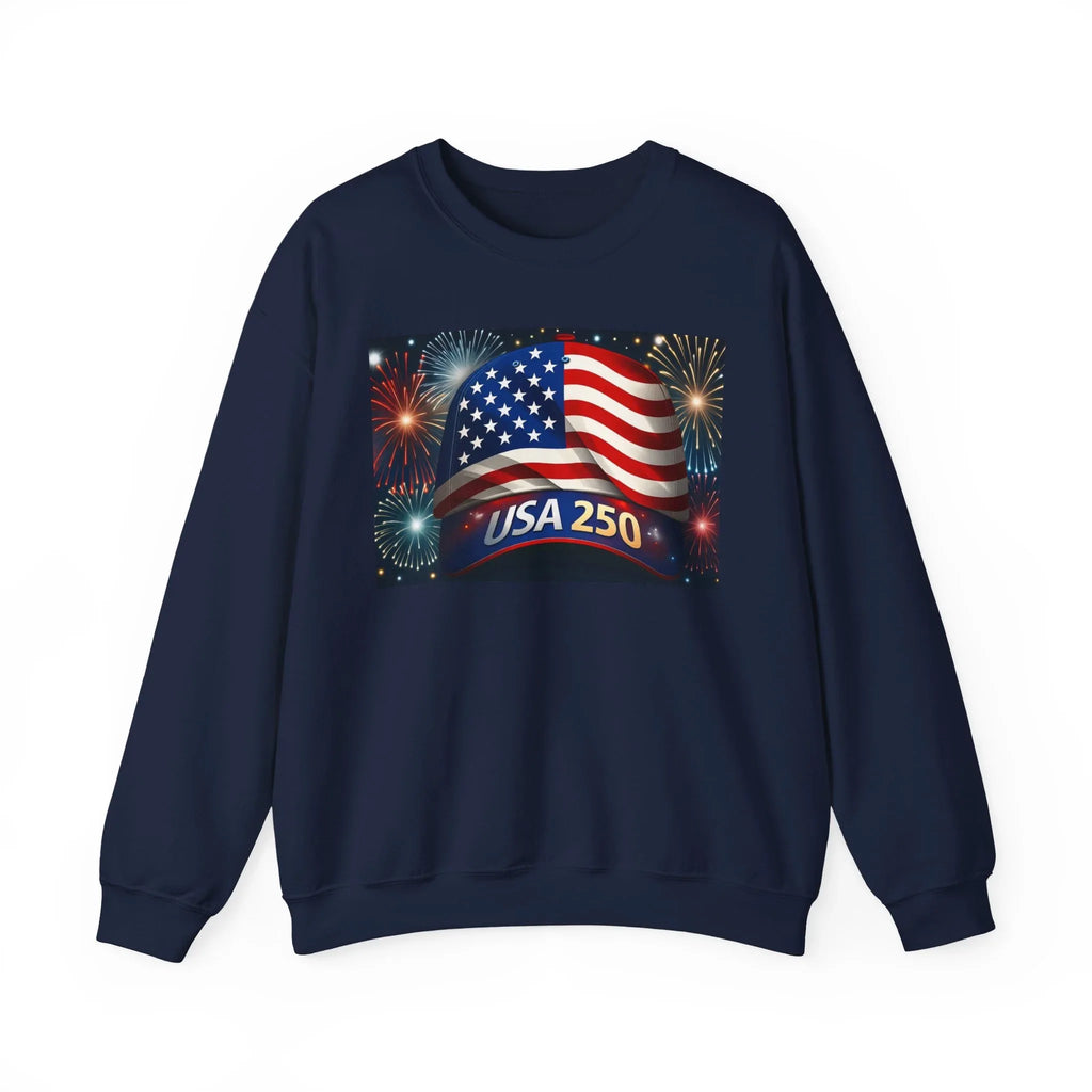 USA 250 American Flag Sweatshirt | 250th United States Celebration - 250 USA Celebration