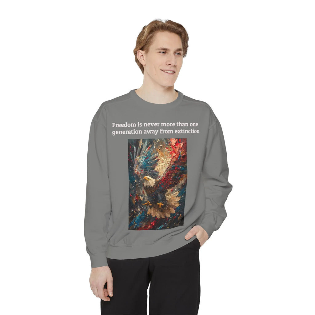 Patriotic Sweatshirt, American Flag, Eagle & Fireworks Design, Freedom Quote, 4th of July Shirt, Independence Day Apparel, Memorial Day - 250 USA Celebration