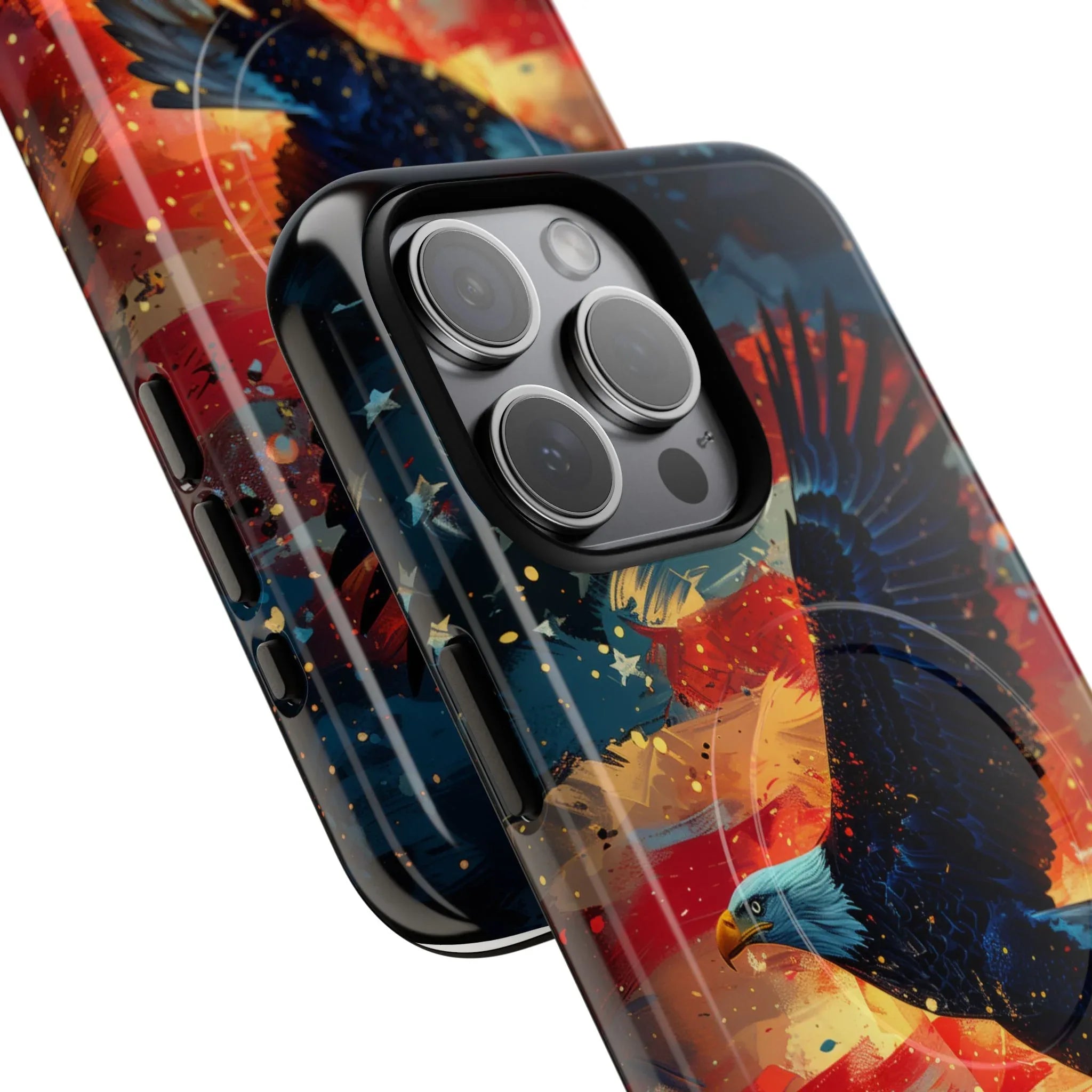 Eagle Flag Magnetic Phone Case, Patriotic iPhone Cover, Tough Cell Phone Cases, Gift for Veterans, Independence Day Accessories - 250 USA Celebration