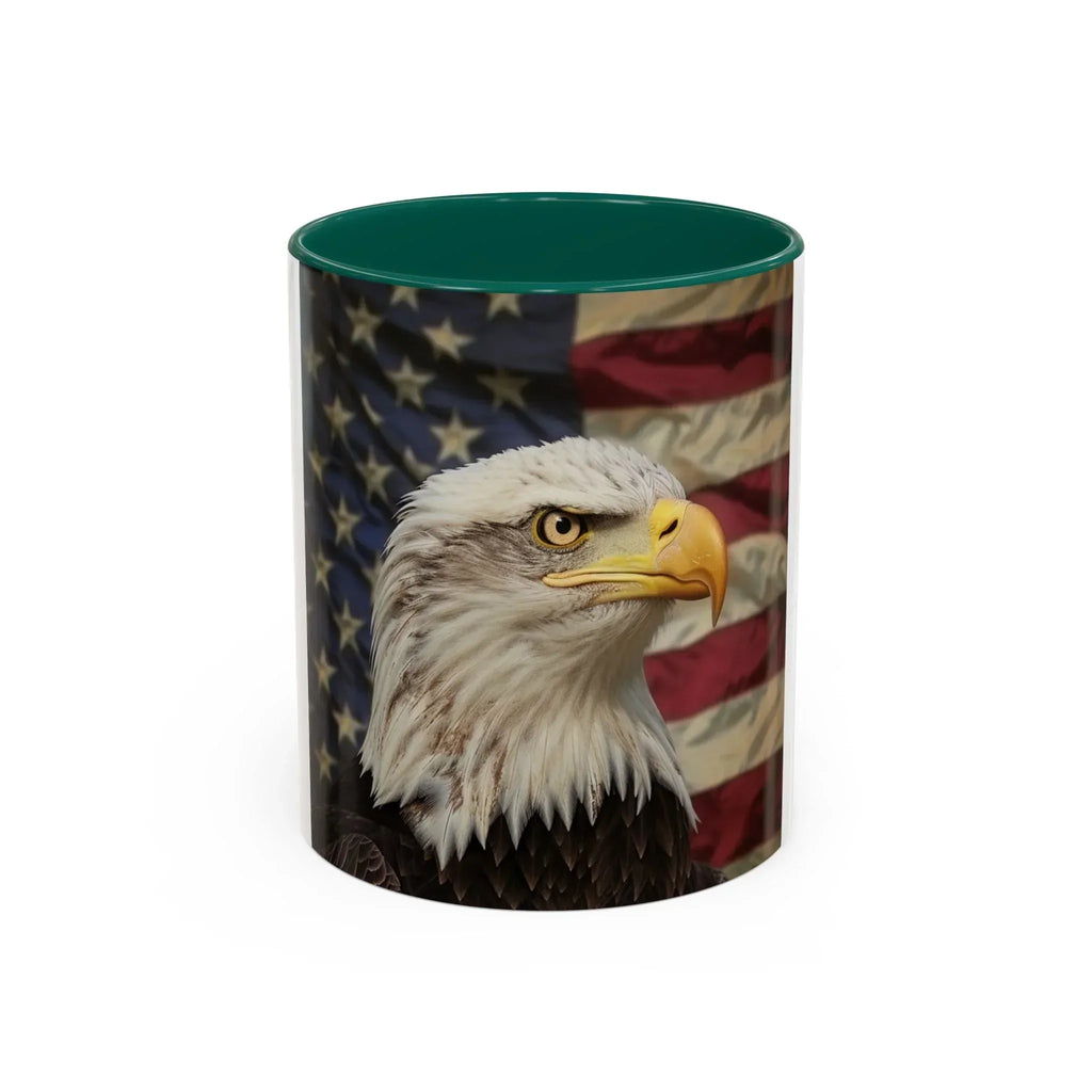 Colorful Mugs (11oz, 15oz) American eagle with American flag, fireworks all around the eagle, patriotic themed - 250 USA Celebration