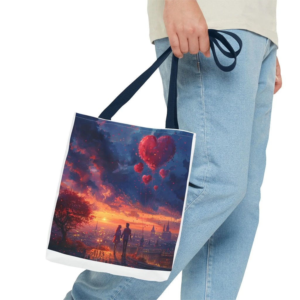 Romantic Heart Tote Bag, Date Nights, Valentine's Day, Travel, Valentine's Day Women's Merchandise, Cute Love Apparel, Valentine's Gifts, - 250 USA Celebration