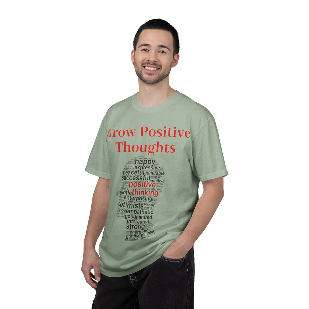 Grow Positive Thoughts T-shirt | Positive Word Cloud Mental Health Tee - 250 USA Celebration