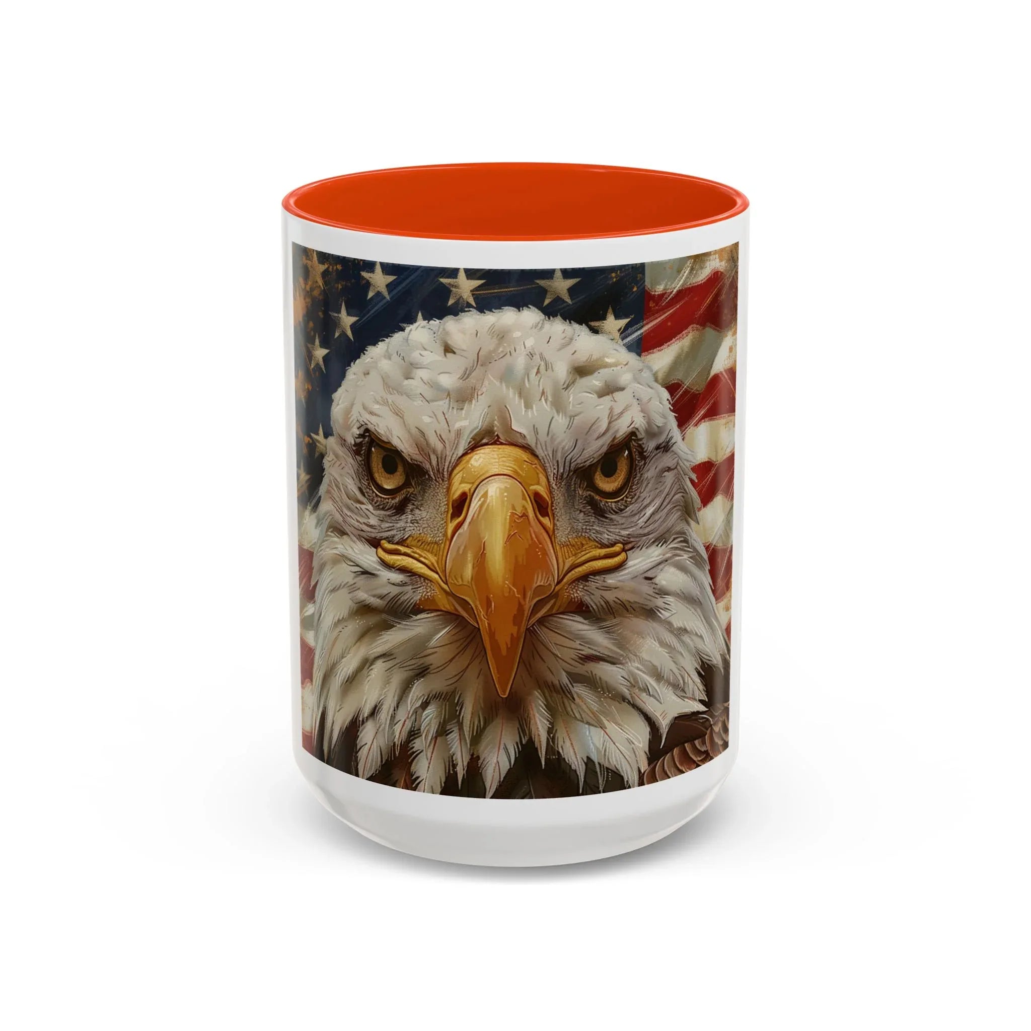 Colorful Mugs (11oz, 15oz) Majestic bald eagle head Patriotic coffee cup, America 250 Celebration coffee cup - 250 USA Celebration