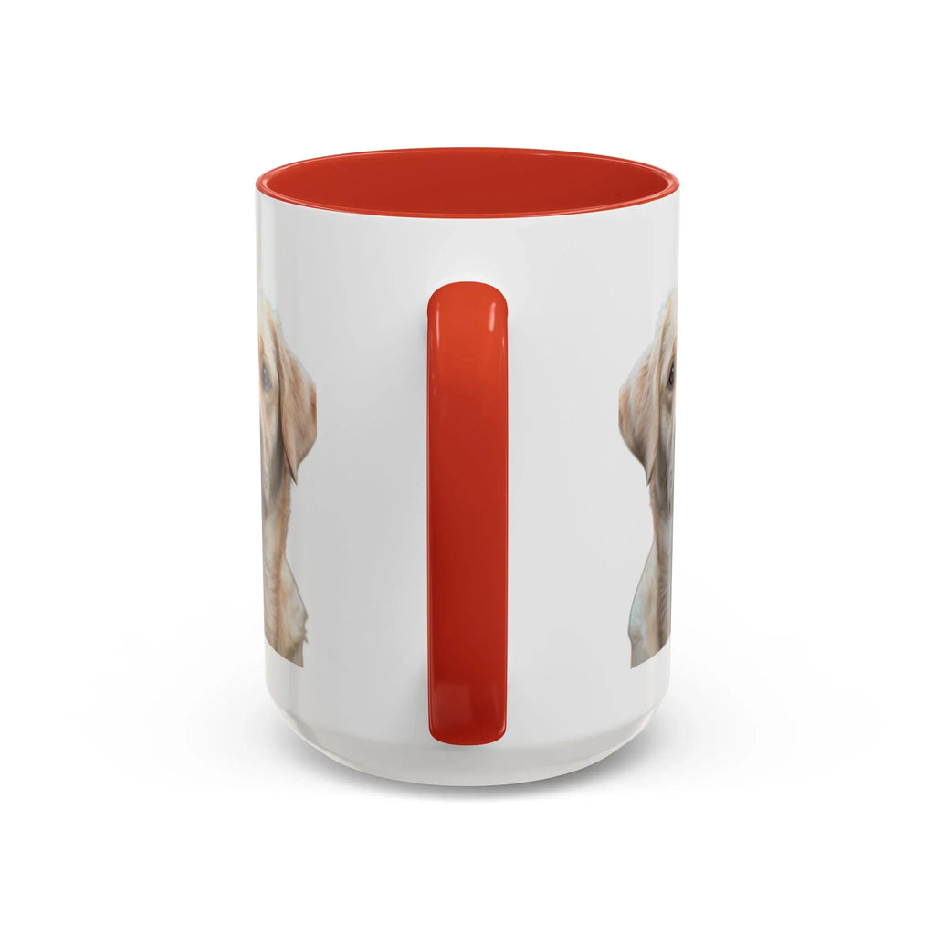 Soulful Labrador Portrait Accent Coffee Mug, Cute Dog Face Ceramic Mug - 250 USA Celebration