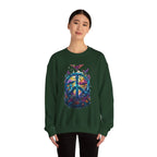 Psychedelic Mushroom Peace Sign Crewneck Sweatshirt | 60s Hippie Tie-Dye - 250 USA Celebration
