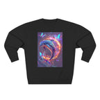 Neon Mystic Dolphin Ring sweatshirt | Glowing Butterflies, Fantasy Ocean Art - 250 USA Celebration