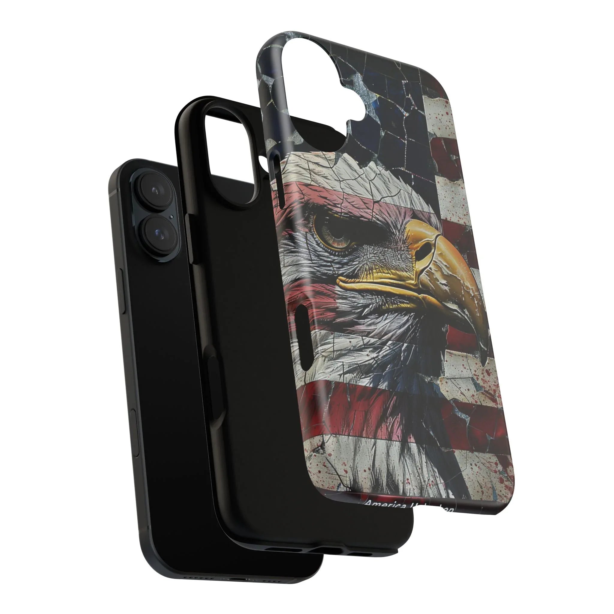 American Flag Bald Eagle phone case | Patriotic iPhone cover, cracked vintage flag design - 250 USA Celebration