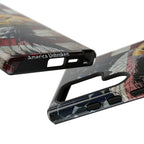 American Flag Bald Eagle phone case | Patriotic iPhone cover, cracked vintage flag design - 250 USA Celebration