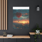 Romantic Canvas Wall Art, Love, Heart Balloon Art, Gift for Couples, Valentines Wall Decor, Valentine's Day Women's Merchandise, Valentines - 250 USA Celebration