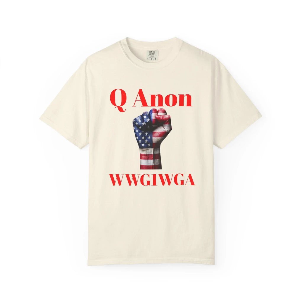 Q Anon Fist T-shirt | WWG1WGA Print - 250 USA Celebration