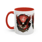 Red Eagle Emblem Accent Coffee Mug | Patriotic Eagle Design - 250 USA Celebration