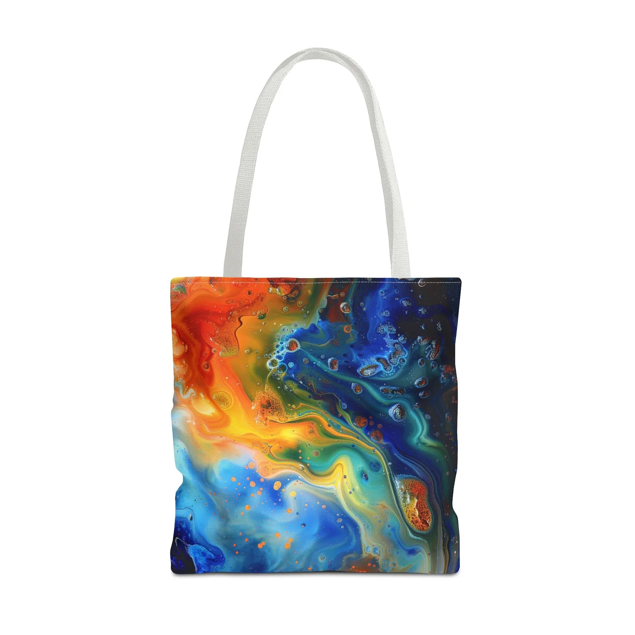 Abstract Fluid Art Tote Bag | Colorful Swirl Beach Bag - 250 USA Celebration